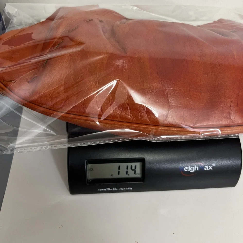Via Spiga VTG Leather Hobo Bag Orange Rust Clear Lucile Handles *READ* Blotchy